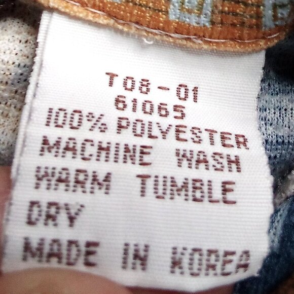 Vintage Sears Sportswear Geometric Op Art Polyester Disco Shirt - Picture 4 of 6